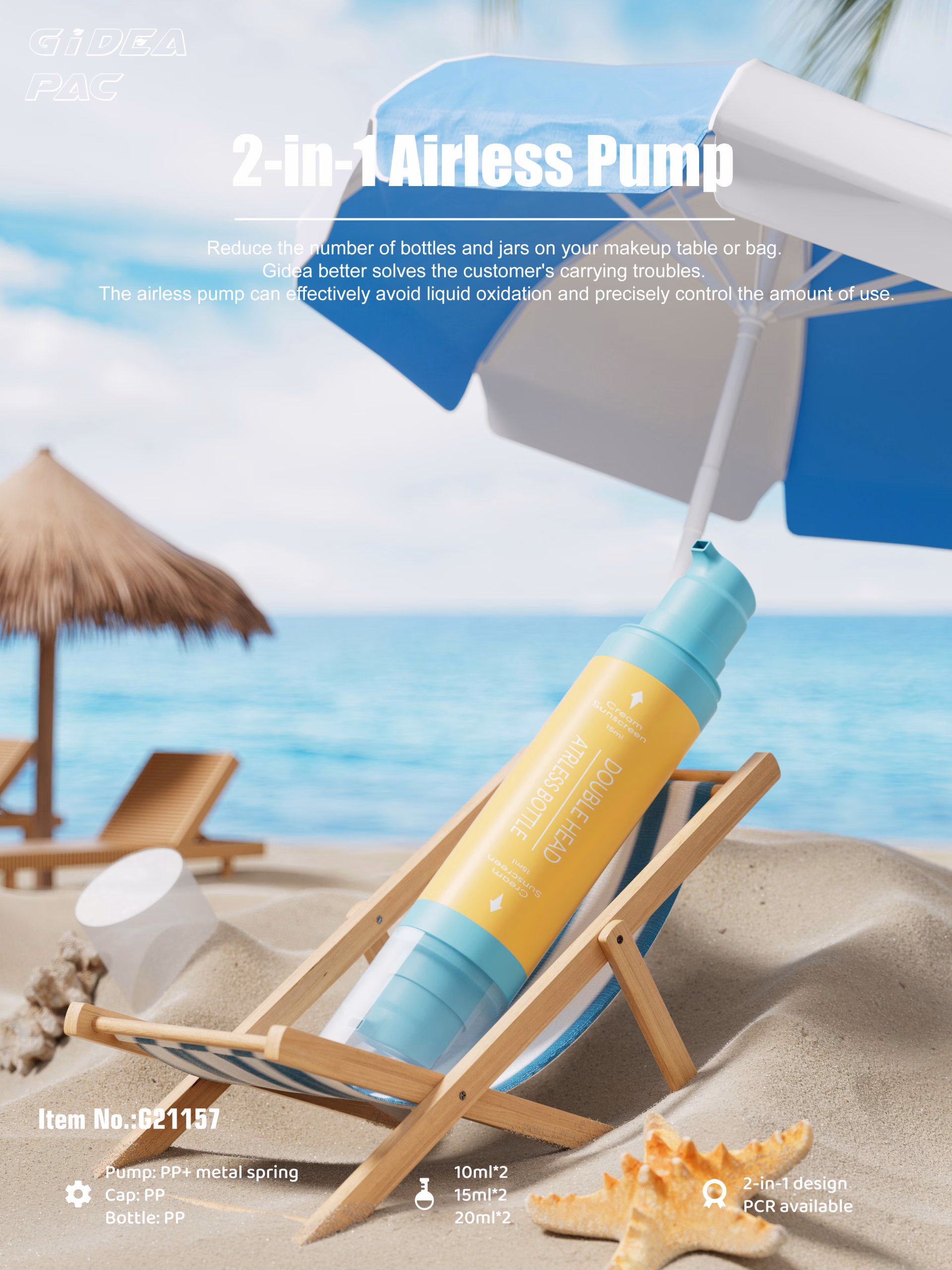 Dual Chamber Airless Pump Bottle