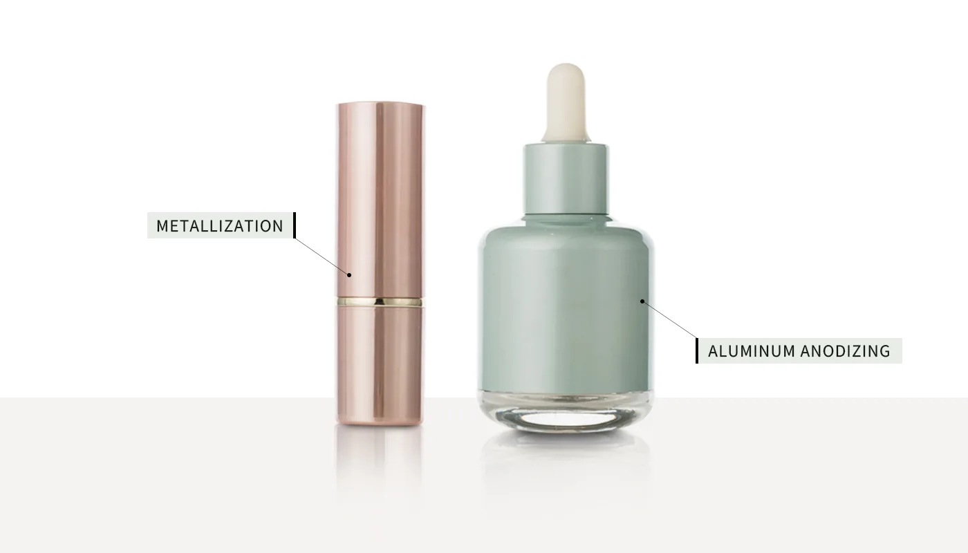 lip gloss tubes and glass dropper bottles