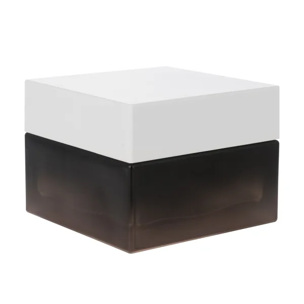 Black Square Glass Cream Jar With Lid
