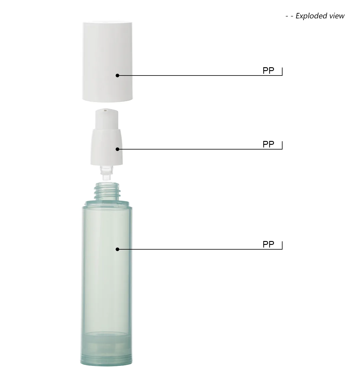 Cylinder PP Airless Pump Bottle G2116 specification