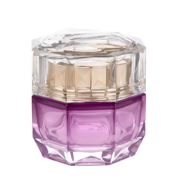 Dimond Shape Double-wall Glass Jar with Lid G1206-1