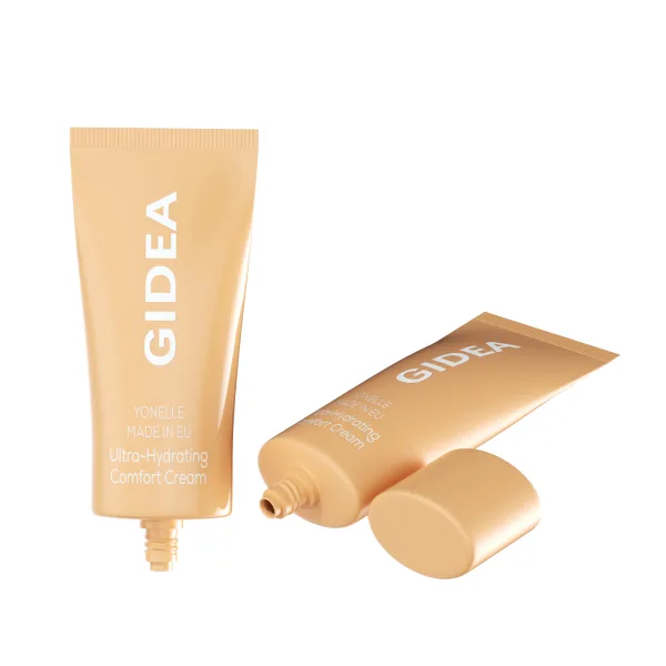 White Oval Cosmetic Tube with Silver Cap