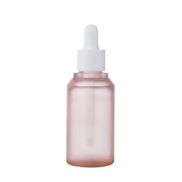 PETG Round Transparent Pink Dropper Bottle