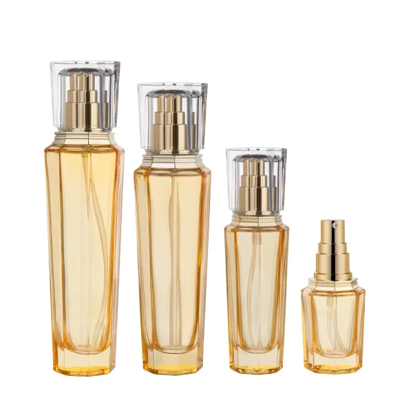 Pentagonal Shape Glass Perfume Bottle with Acrylic Cap G2795