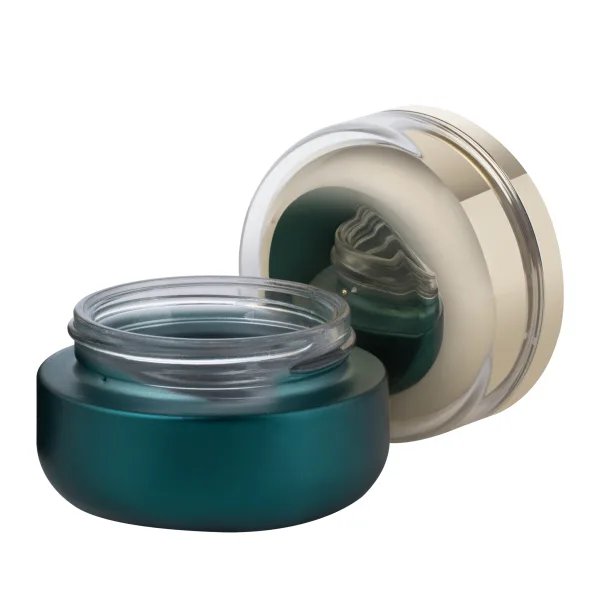 Sprayed Green Glass Jar with Lid G1391