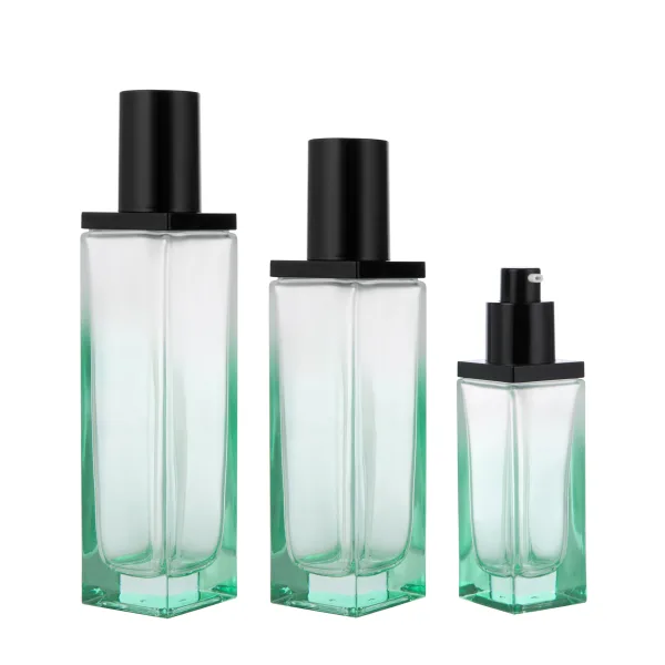 Square Glass Bottle with Pump Dispenser G2504-2